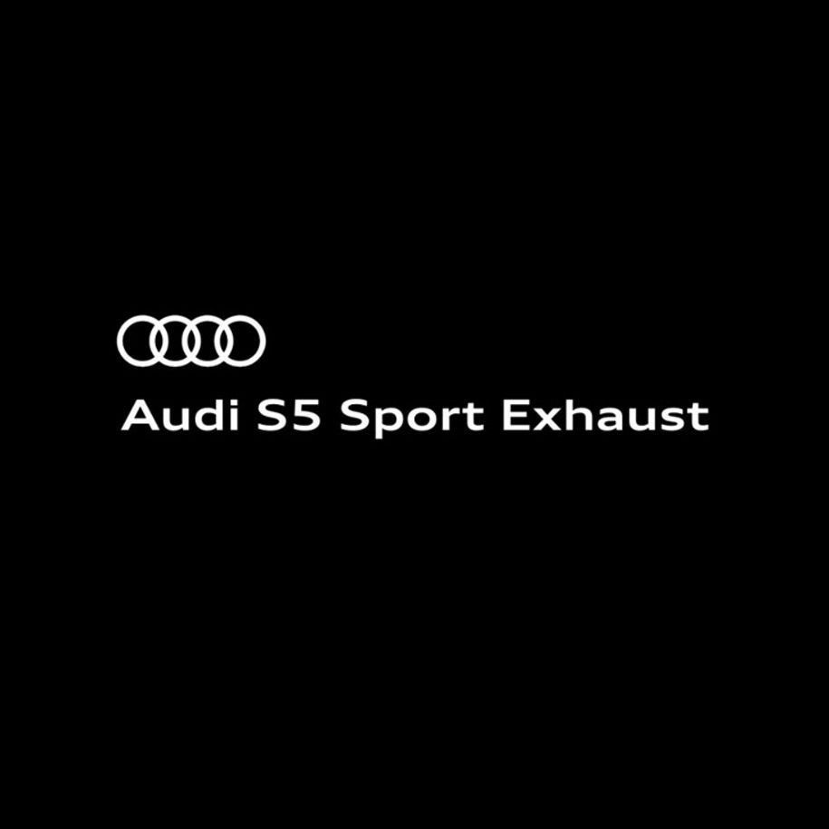 Video and engine sound of the Audi S5 with sport exhaust starting up, accelerating, and decelerating.