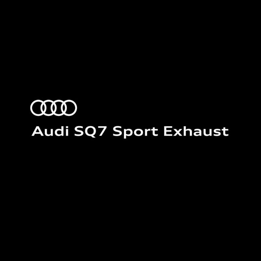 Video and engine sound of the Audi SQ7 with sport exhaust starting up, accelerating, and decelerating.