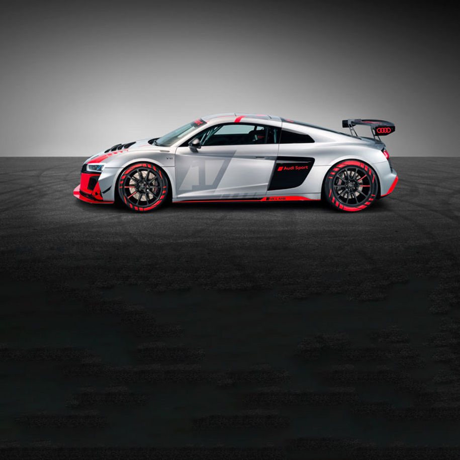 Side profile of the Audi R8 LMS GT3. 