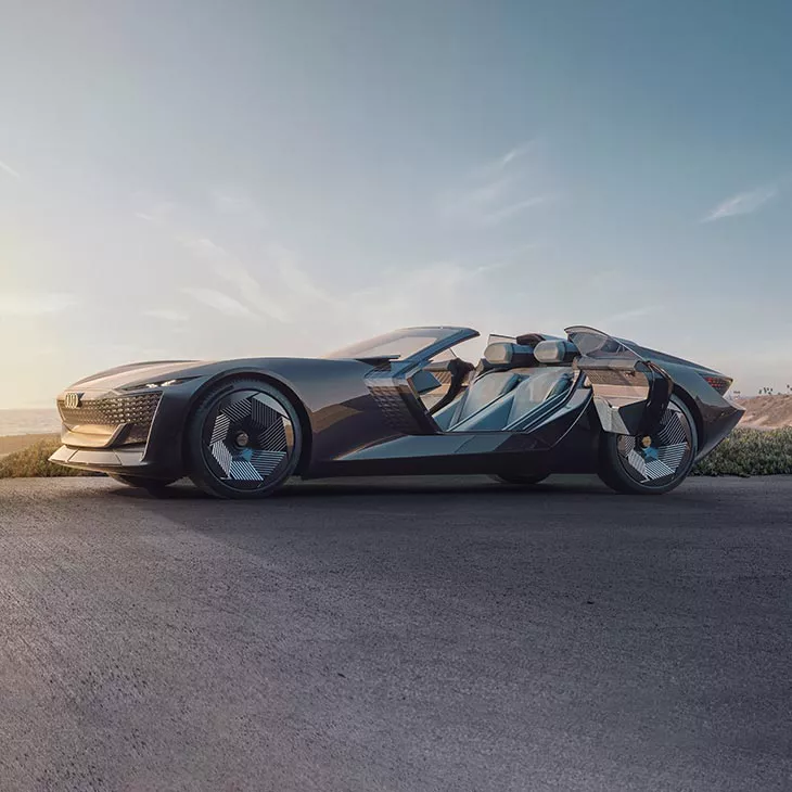 Side view of an Audi concept car.