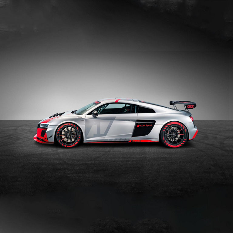 Close-up photo of the Audi R8 LMS.