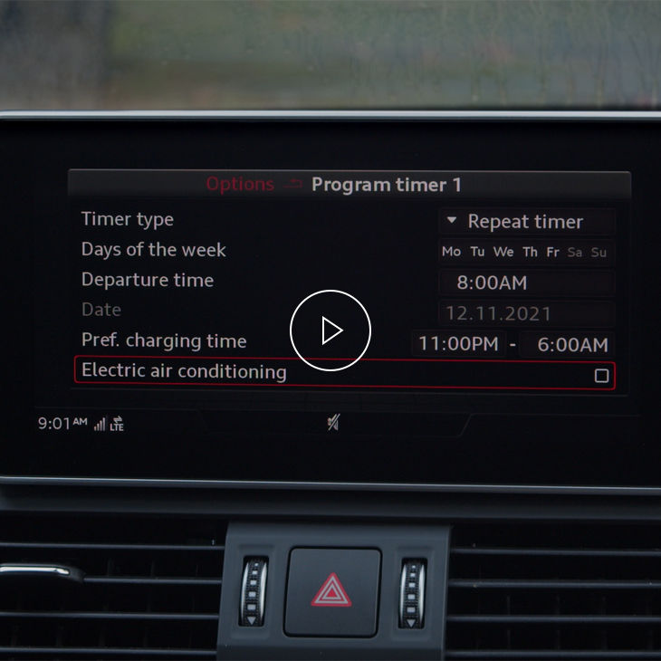  Photo of the Audi charging timer screen on MMI