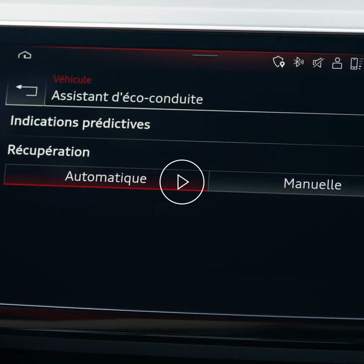 Gros plan sur les paramètres de charge du système Audi MMI.