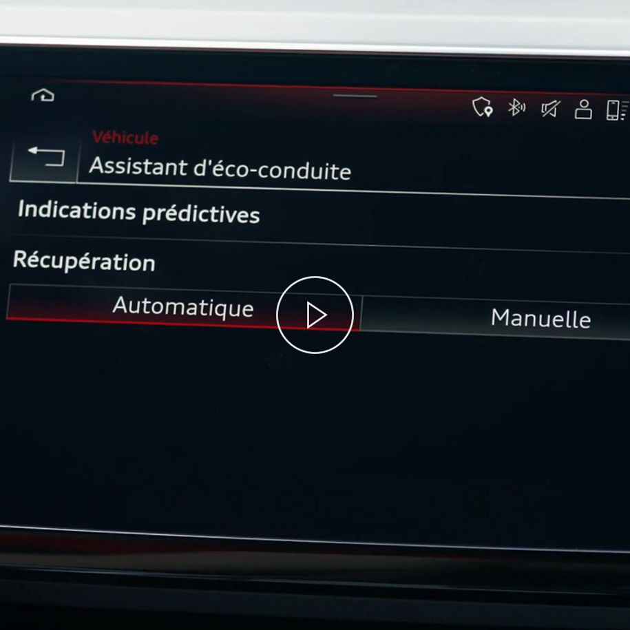 Gros plan du menu des paramètres de charge du système MMI Audi.  