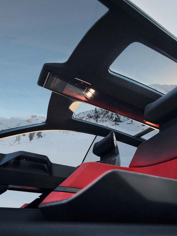 View of the interior of the Audi activesphere concept.