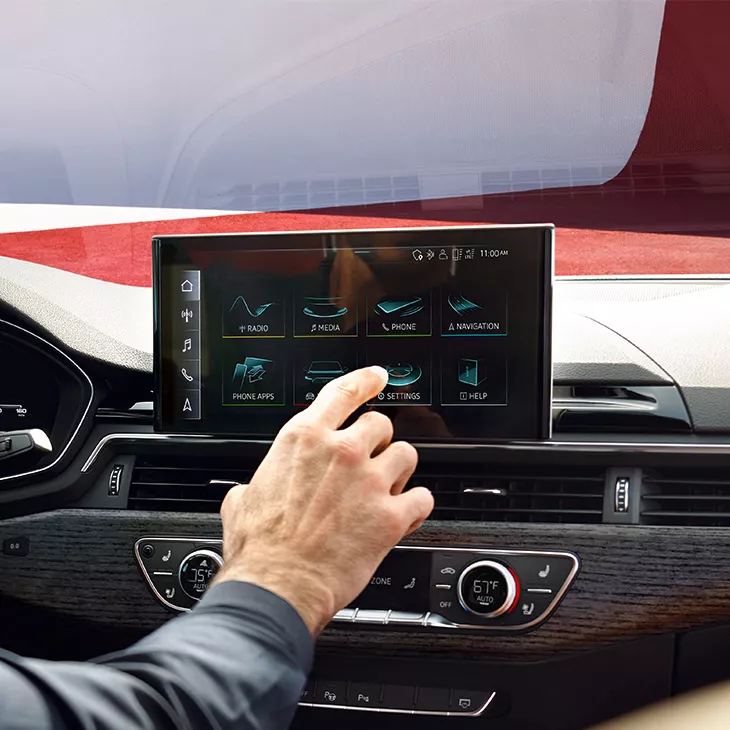 View of the Audi connect® touchscreen feature available in your Audi. 