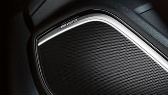 Close up on the Bang & Olufsen Sound System.