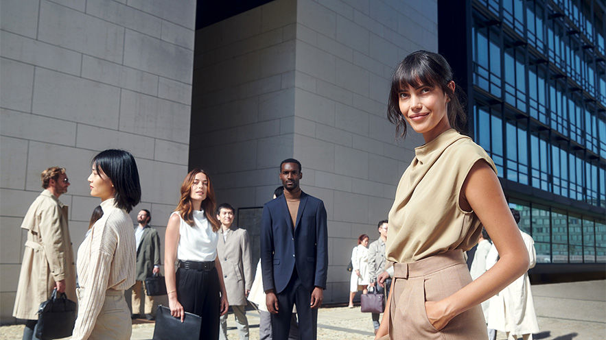 A group of people looking towards the camera.