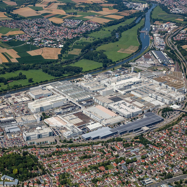 Aerial view of the Neckarsulum Plant in Germany.