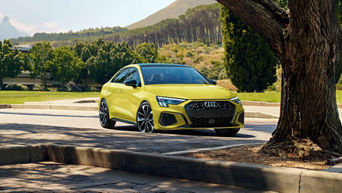 Three-quarter front view of the Audi S3.