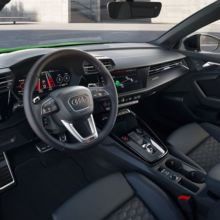 Interior view of the Audi RS 3. 