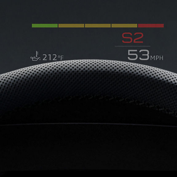 Demonstration of the head-up display in the Audi RS 3.