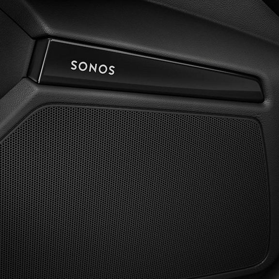 Close up of the Sonos speakers in the Audi RS 3.