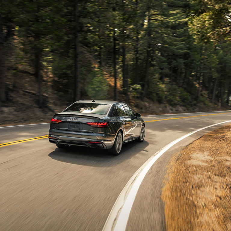 Close-up of the wheel on the Audi A4 Sedan.