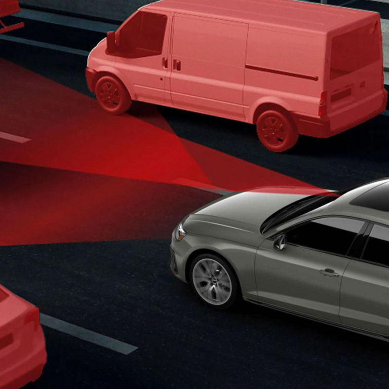 Demonstration of the adaptive cruise control system on the Audi S4 Sedan.