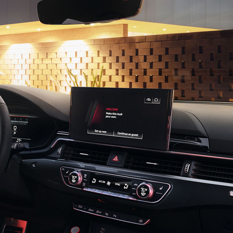 Close-up of the MMI® touch display in the Audi S4 Sedan.