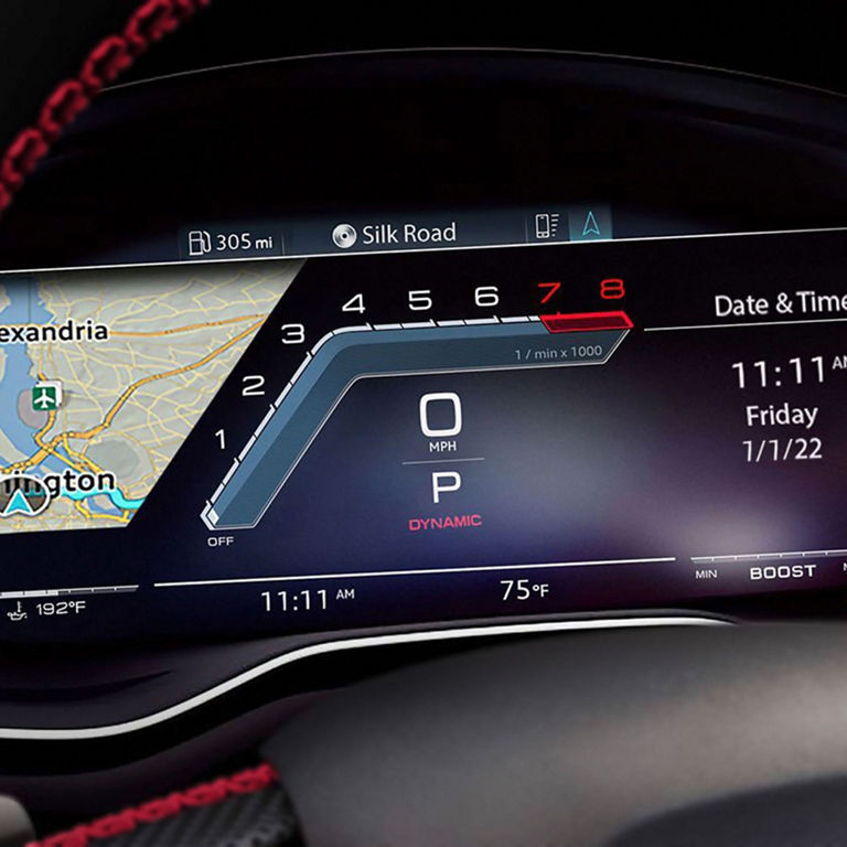 Close up of the Audi virtual cockpit plus in the Audi S4 Sedan.