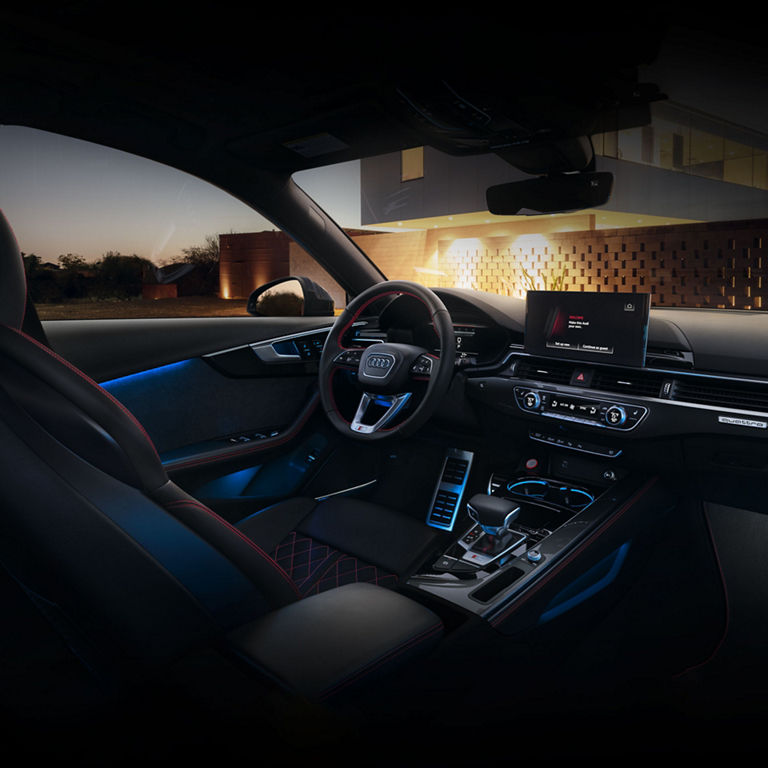 View of the interior of the Audi S4 Sedan.