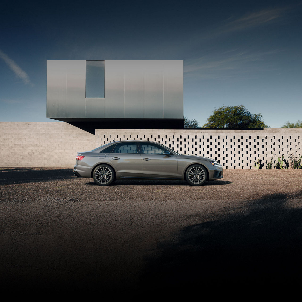 Side profile of the Audi S4 Sedan.