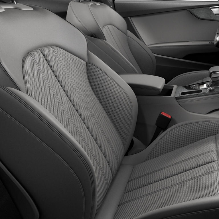 Close up of the seats in the Audi A4 Sedan.