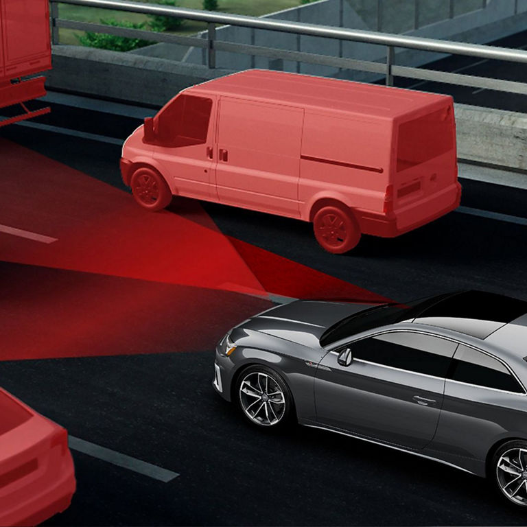 Demonstration of the adaptive cruise control system on the Audi S5 Sportback.