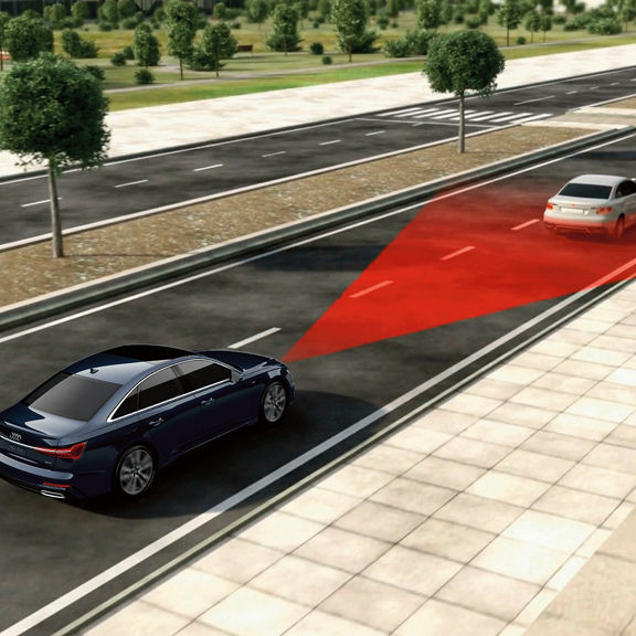 Demonstration of the adaptive cruise assist system on the Audi A6 Sedan.