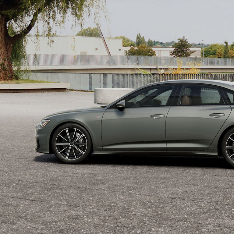 Side profile of the Audi A6 Sedan.