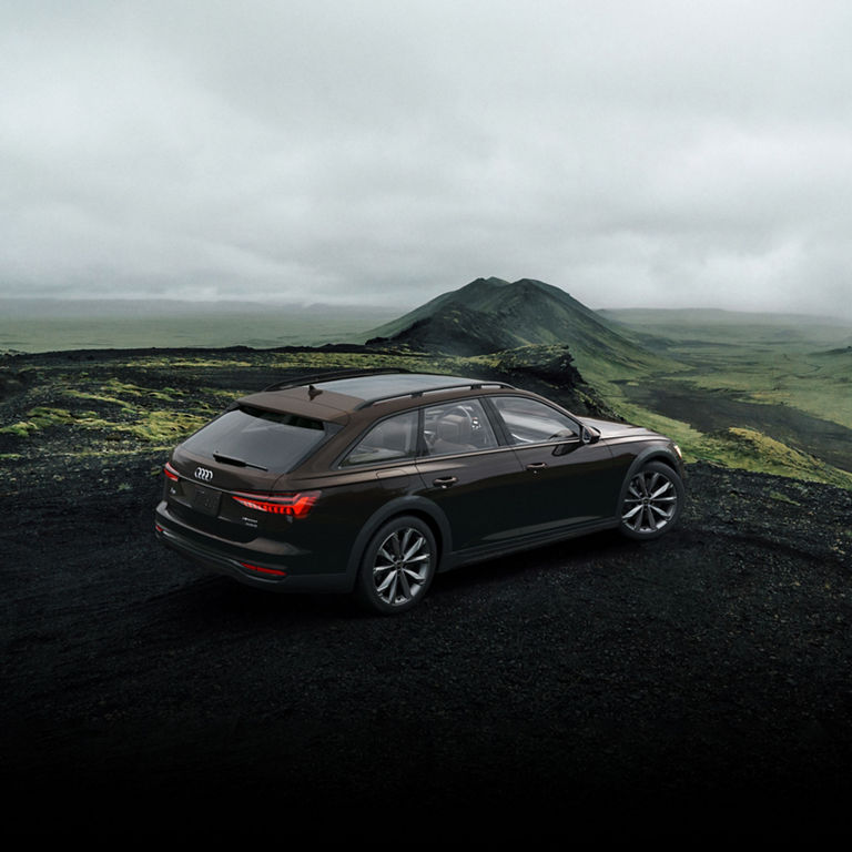 Aerial side view of the Audi A6 allroad.