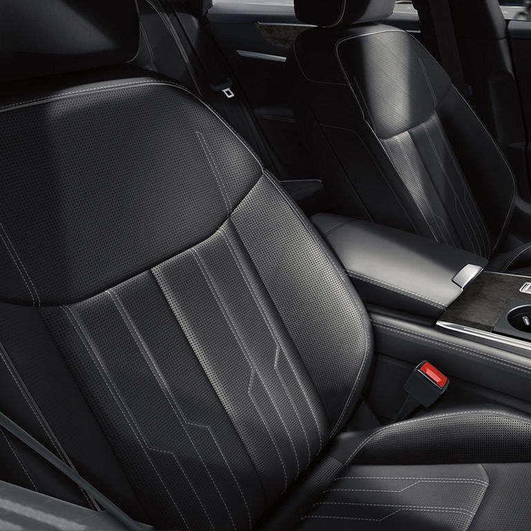 Close up of the front seats of the Audi A7.