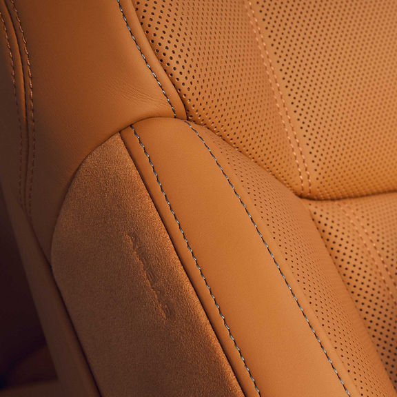 Close up of the seats in the Audi A8.