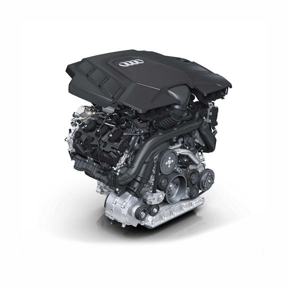 Illustration of the engine of the Audi A8.