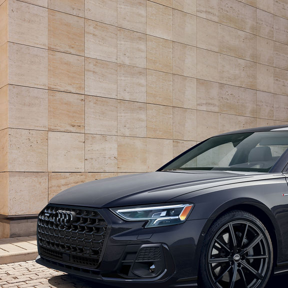 Close up of the front bumper on the Audi A8.