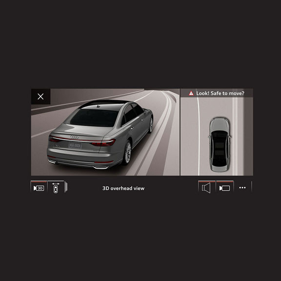 Demonstration of the top view camera in the Audi A8.
