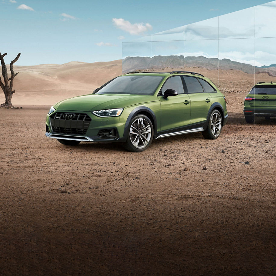 Profil avant de l'Audi A4 allroad garée.