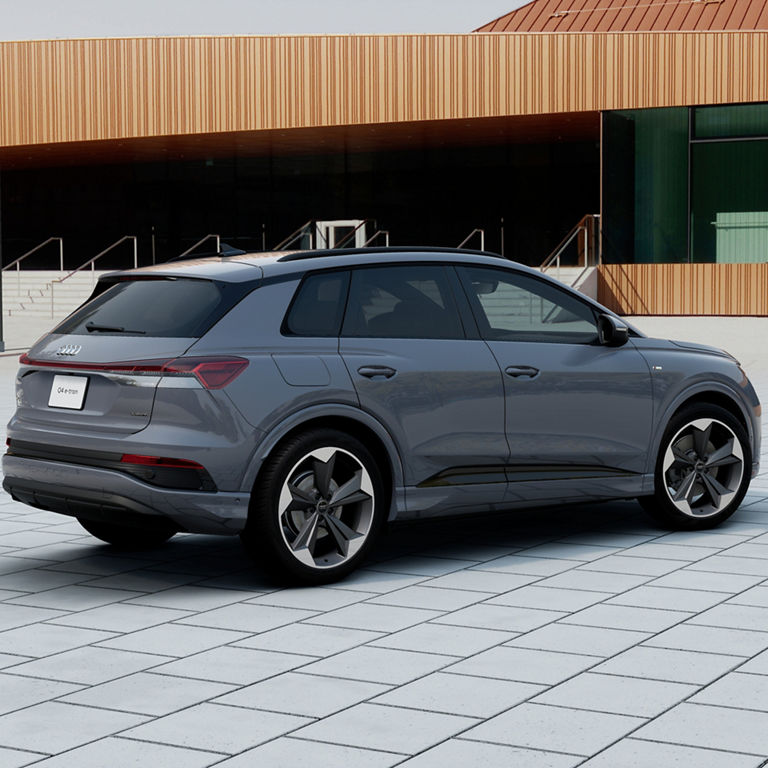 3/4 rear view of the Audi Q4 e-tron.