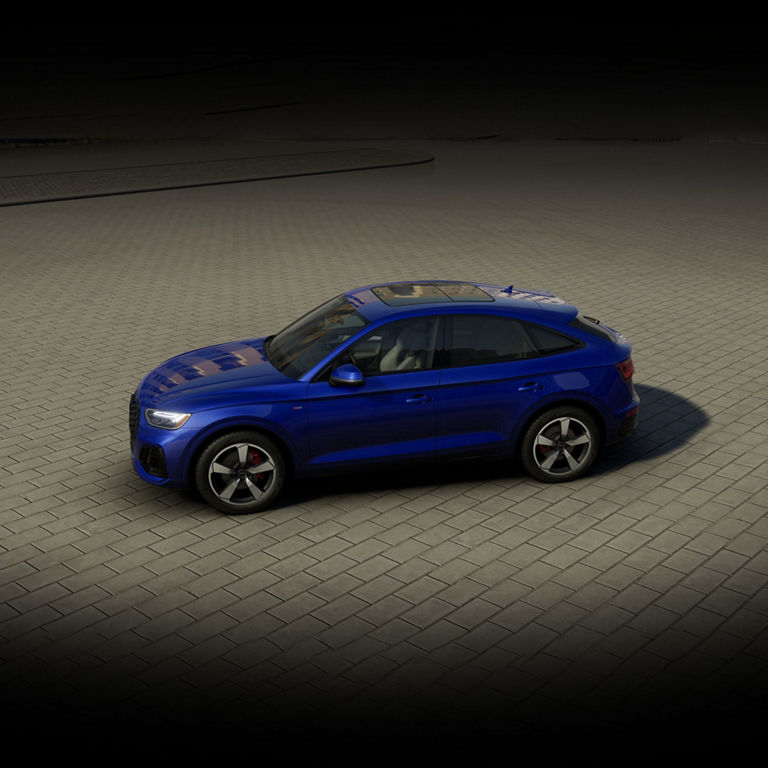 Aerial side view of the Audi Q5 Sportback.