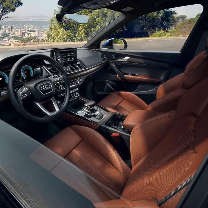 Interior view of the Audi Q5.