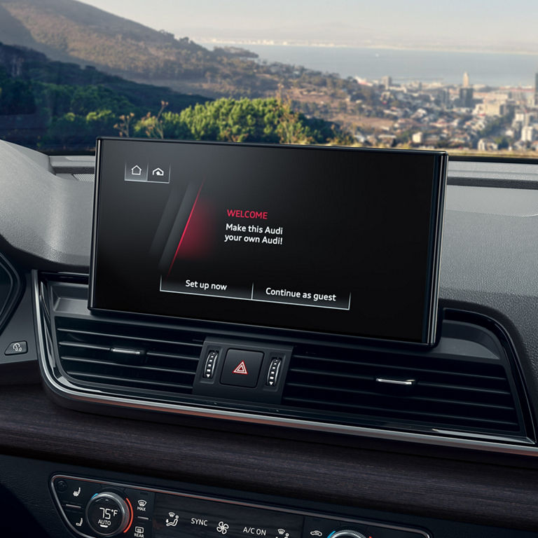 Close-up of the MMI® touch display system in the Audi Q5.