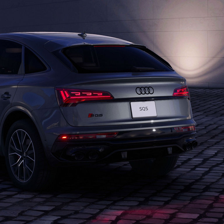 Rear profile of the Audi SQ5 Sportback.