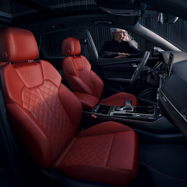 Interior view of the Audi SQ5 with person in the driver’s side window.