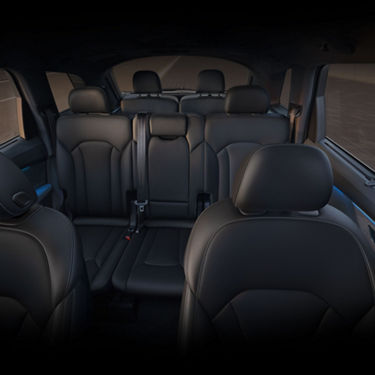 Close-up on the rear seats in the Audi Q7.