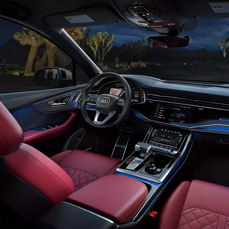 Interior view of the Audi SQ7 cockpit.