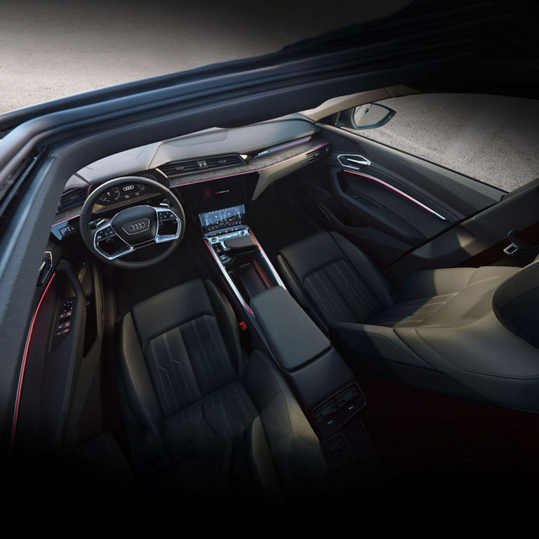 Interior view of the Audi Q8 e-tron® seats.