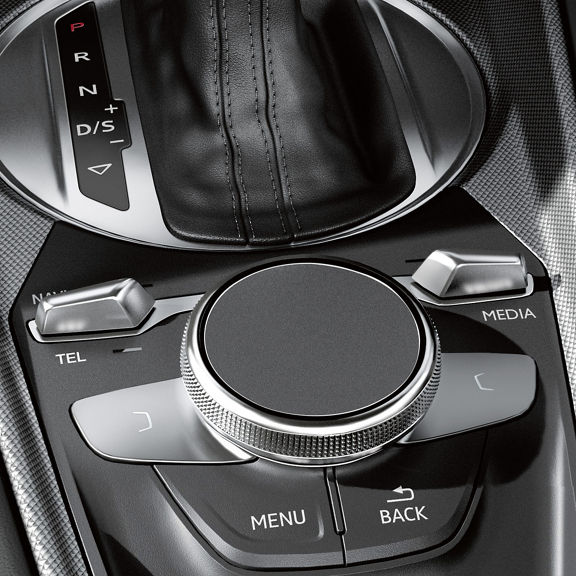 Close-up of the MMI® touchpad in the Audi TT Coupe.