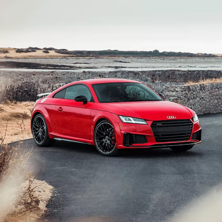 Front profile of the Audi TTS Coupe Singleframe® grille.