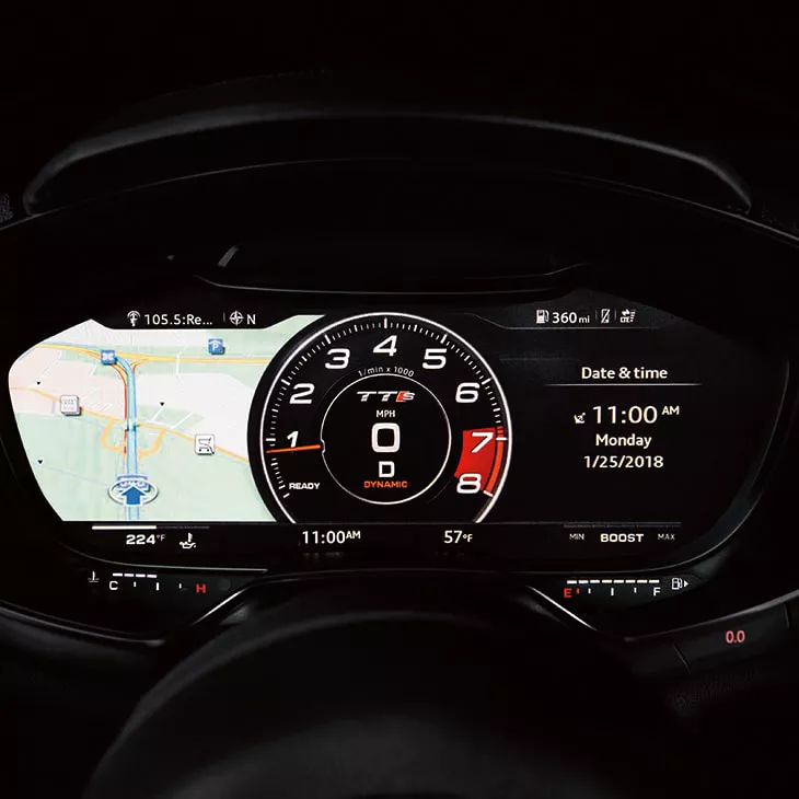 12.3-inch instrument display in the Audi TTS Coupe.