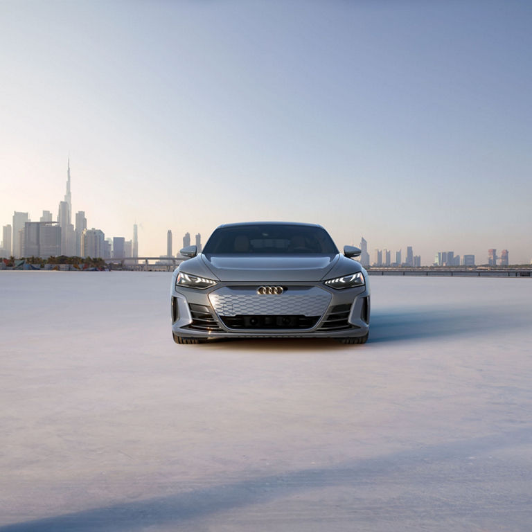 Front profile of the Audi e-tron GT.