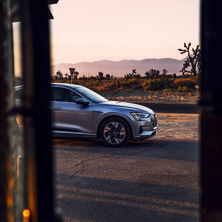 Side-view of the Audi e-tron® Sportback parked.