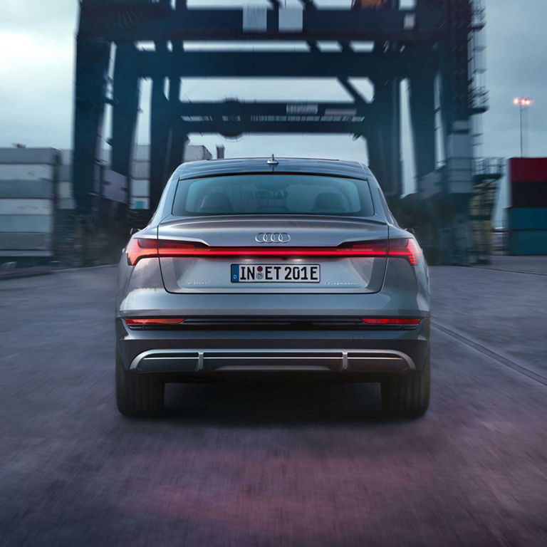 Rear profile of the Audi e-tron® Sportback.