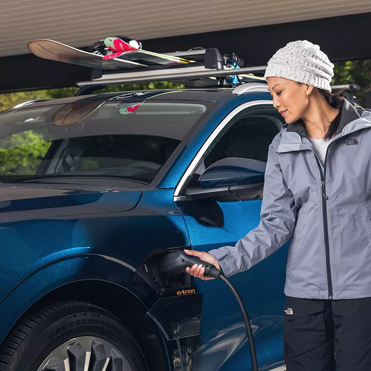 View of the roof rack on the Audi e-tron®.